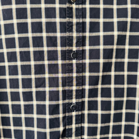 Michael Kors Men's Navy White Plaid Checker Button Down Shirt Size XL - Picture 4 of 8